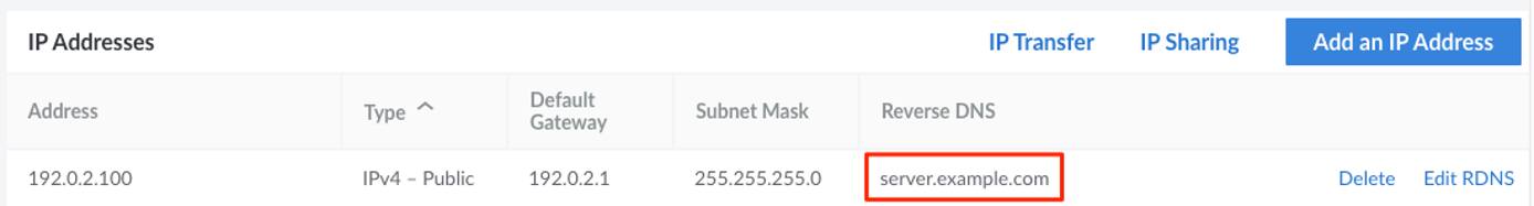Viewing the rDNS on an IP address Viewing the rDNS on an IP address