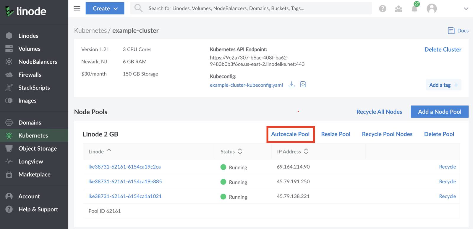 Autoscale Pool Button
