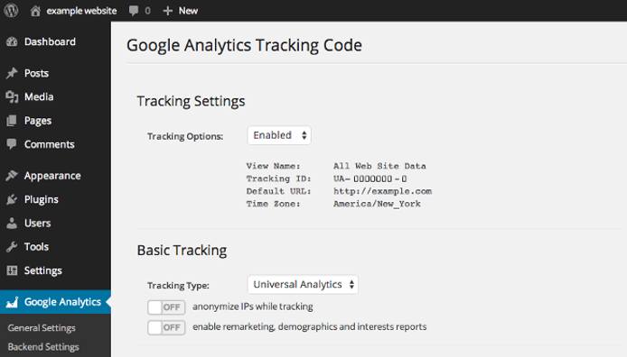 Google Analytics Dashboard for WP tracking enabled Google Analytics Dashboard for WP tracking enabled