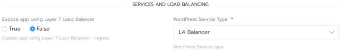 Rancher WordPress setup form - Services and Load Balancing Settings Rancher WordPress setup form - Services and Load Balancing Settings
