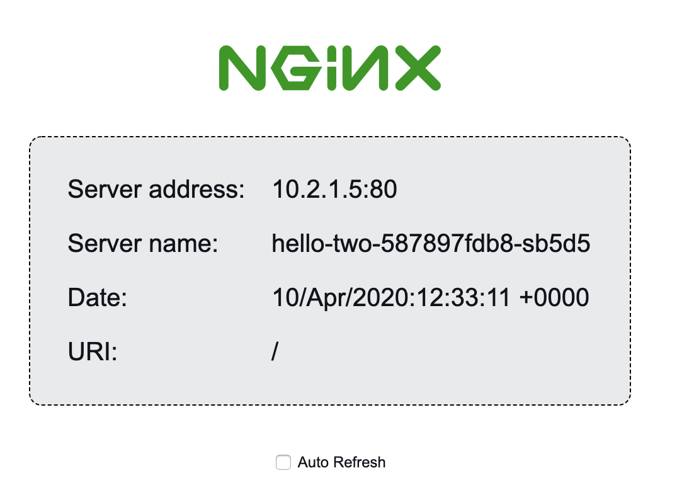 Successful NGINX website Screenshot of the web browser displaying an NGINX website