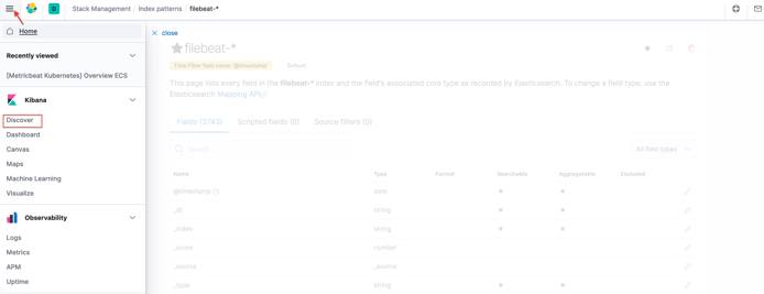 Kibana Select Discover Kibana Select Discover