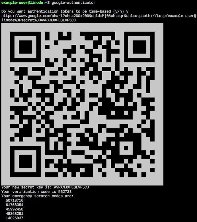 The Google Authenticator QR Code and keys on Debian 9. The Google Authenticator QR Code and keys on Debian 9.