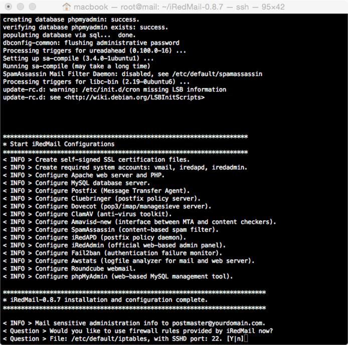 iredmail Firewall and SSH port iredmail Firewall and SSH port