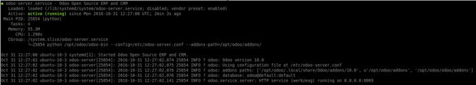 Odoo service status running Odoo service status running