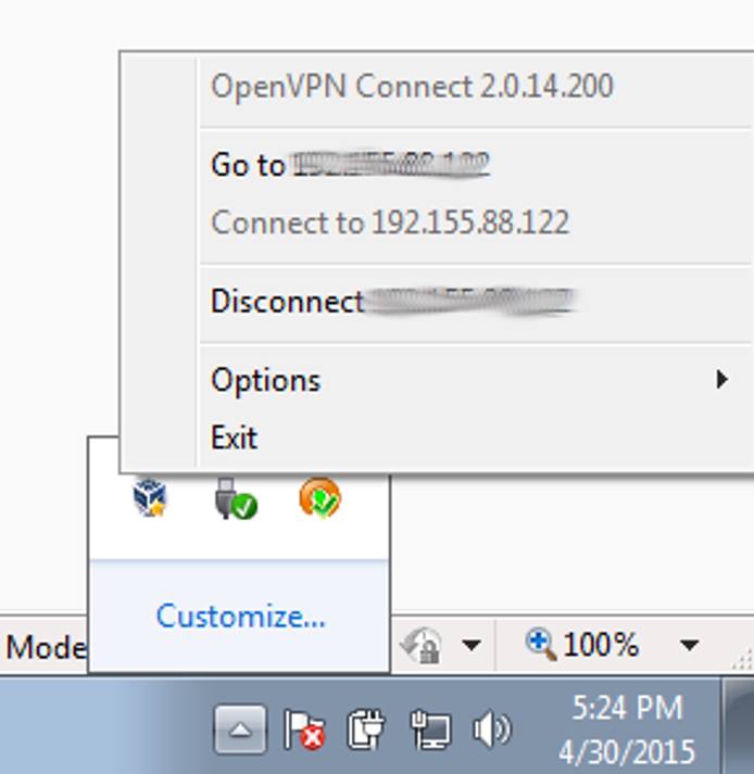 OpenVPN Taskbar Icon. OpenVPN Taskbar Icon.