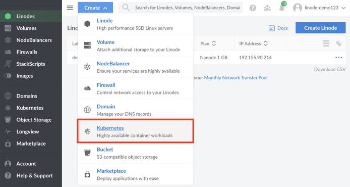 Create a Kubernetes Cluster Screen Create a Kubernetes Cluster Screen