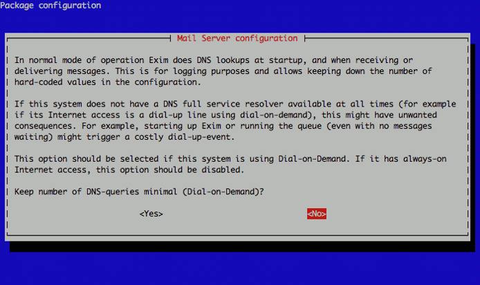 Exim DNS queries configuration on Debian 5. Exim DNS queries configuration on Debian 5.