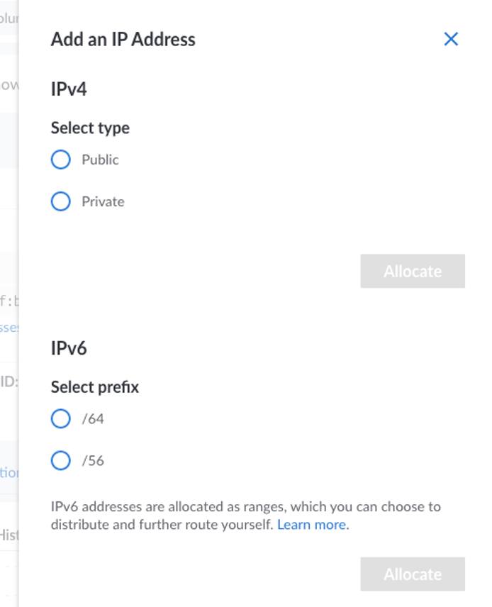 The Add IP Address form The Add IP Address form