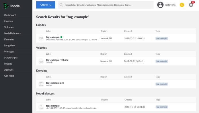 The search results page Cloud Manager search results page
