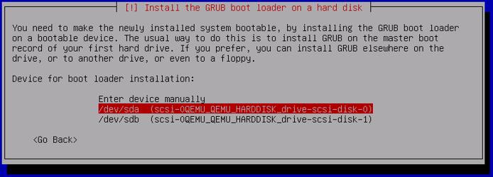 Debian 8 Grub Device Selection Debian 8 Grub Device Selection