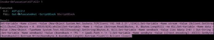 Obfuscated PowerShell script contents Obfuscated PowerShell script contents