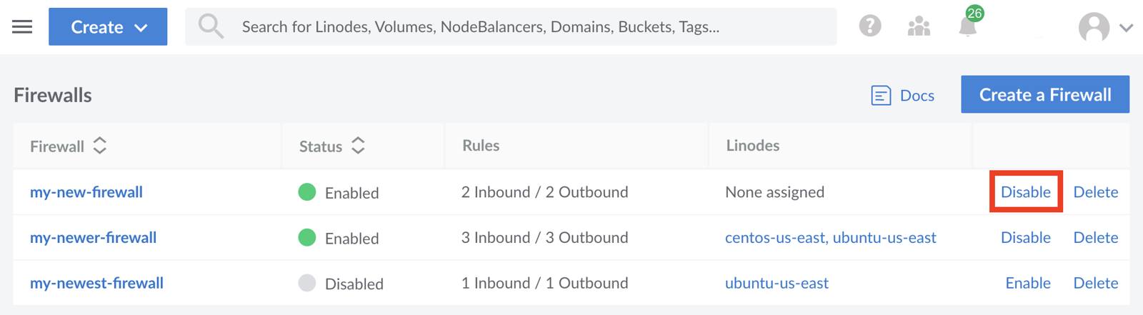 Update your Firewall&rsquo;s status.